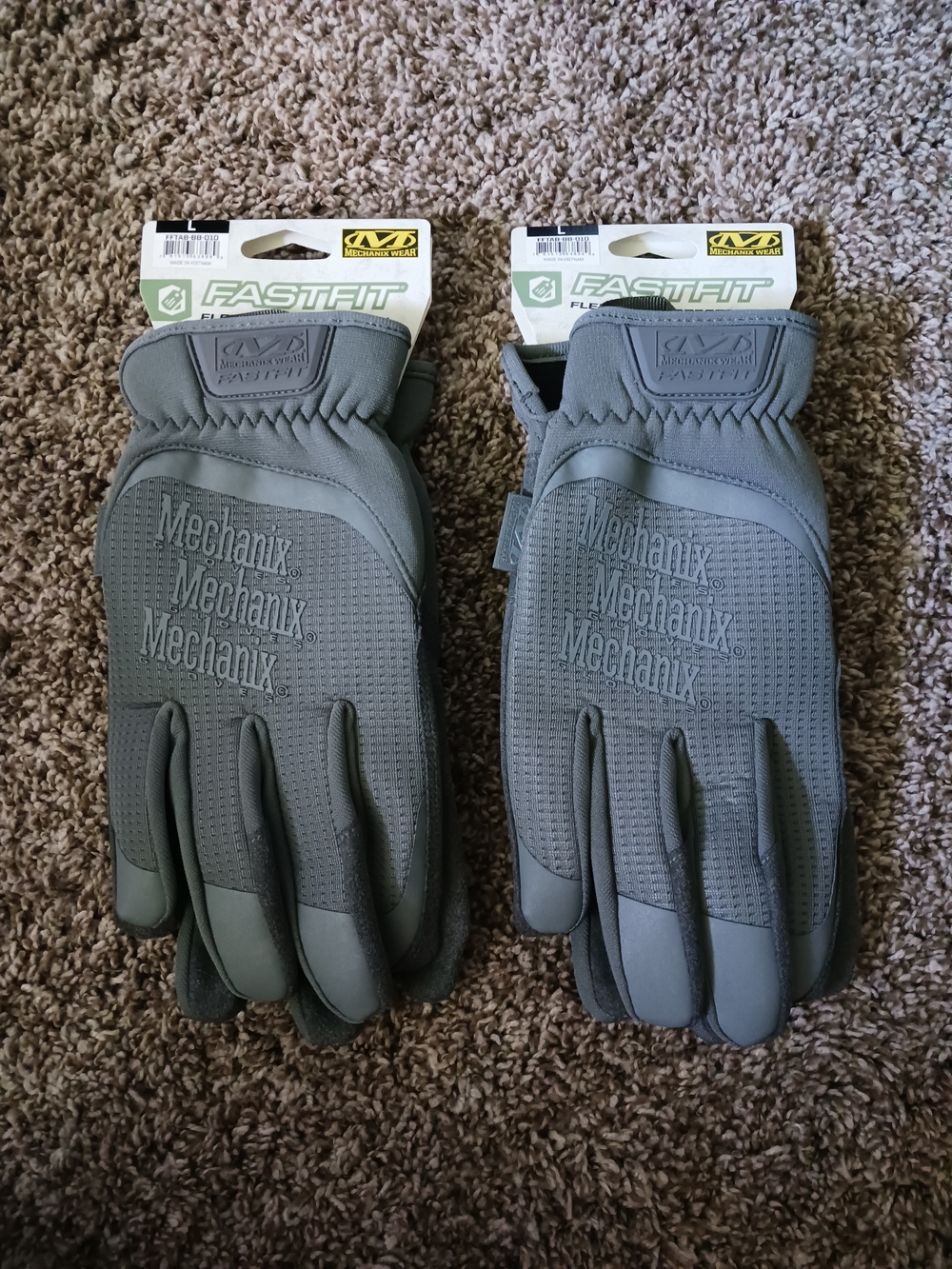 NWT 2 Pair Mechanix Wear FastFit Men's Gray Work Gloves